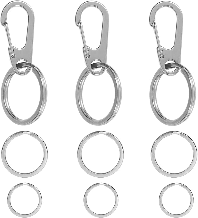 Pet ID Tags, Pet Tag Quick Clips, Dog Tags and Cat Tags Collar Rings, Tag Clips for Collar, ID Tag Holder, Silver, 3 Pack