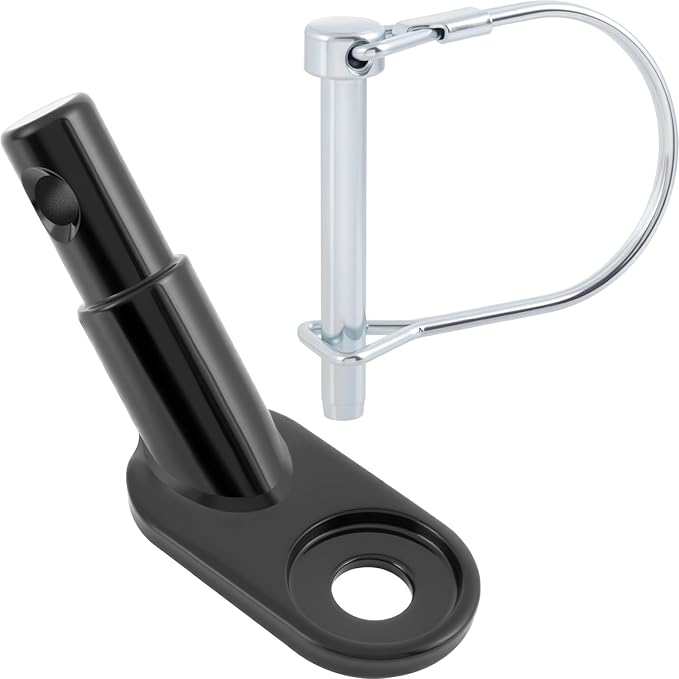 Bike Trailer Hitch, 12 mm Bike Trailer Hitch Connector with Locking Pin, Steel Bike Trailer Attachment Coupler, Glossy Bicycle Adapter for Luggage Dog Pet Cargo Trailer - 1 Set