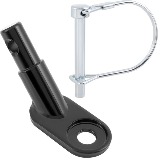Bike Trailer Hitch, 12 mm Bike Trailer Hitch Connector with Locking Pin, Steel Bike Trailer Attachment Coupler, Glossy Bicycle Adapter for Luggage Dog Pet Cargo Trailer - 1 Set