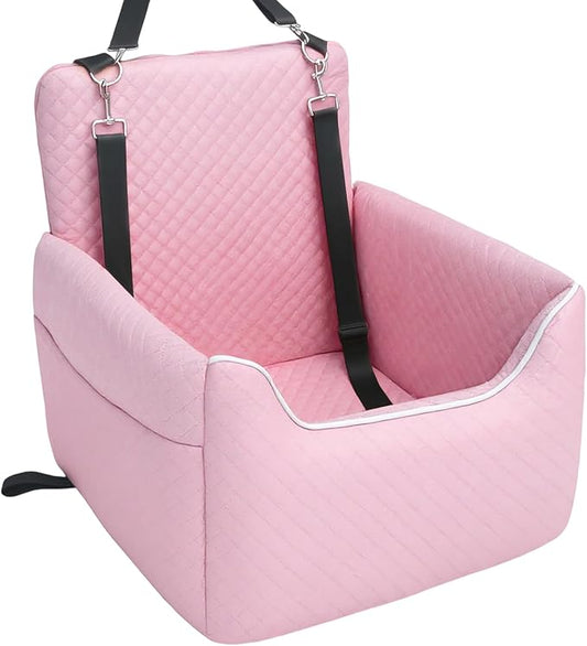 ALL GOOD PET SUPPLIES Dog Car Seat for Small/Medium Dogs, Dog Booster car seat, Memory Foam Elevated Cushion, Fully Detachable and Washable,2 Clip-On Safety Leashes, Anti-Slip