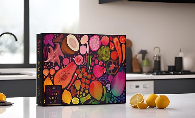 Elena Essex 500 Piece Puzzles for Adults - Juicy Feast/Puzzles for Adults 500 Pieces/Jigsaw Puzzles 500 Pieces/Colorful Fruit Vegetable Plants Puzzle/Puzzle Size 18x24inches