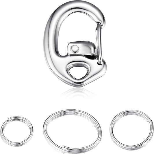Fliplock Carabiner Dog Tag Clips - Quick Release Collar Clips for ID Tags, Pet Safety, and Keychains - Small, Secure Carabiner Clips for Dog Collars, Keys, and More