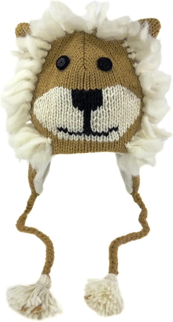 Humble Hilo Hand-Knitted Wool Animal Beanie - Easy Halloween Costume Hat for Anyone, Cute Winter Beanie Hats