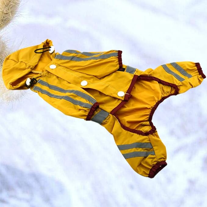 PVC Dog Raincoat Single- Layer Puppy Rain Coat Waterproof Breathable Pet Cat Small Dog Rainwear (Yellow,) Cute Dog Apparel Accessories