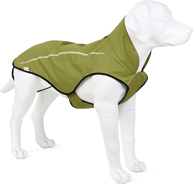 Mile High Life Dog Raincoat, Adjustable Waterproof Reflective Rain Jacket for Small Medium Large Dogs, Lightweight Breathable Pet Rain Coat with Leash Hole(Lime Yellow,XS Chest 17-23")