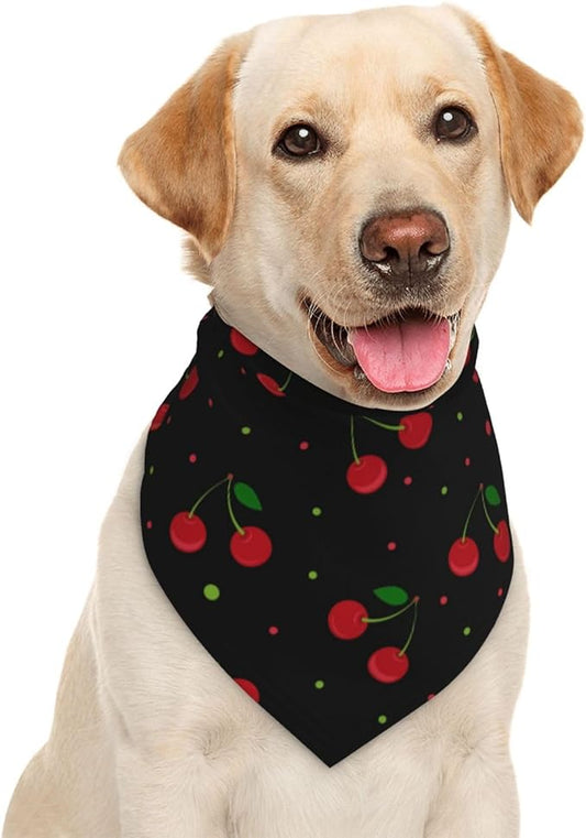 Cherry Dog Bandana Scarf Triangle Bibs Pet Accessories Cat Kerchief