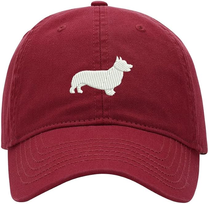 Baseball Cap Men Corgi Dog Embroidered Washed Cotton Dog Hat Baseball Caps