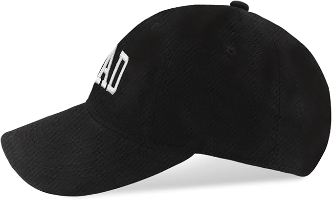 Cat Dad Gifts, Cat Dad Embroidered Letters Adjustable Baseball Cap Black
