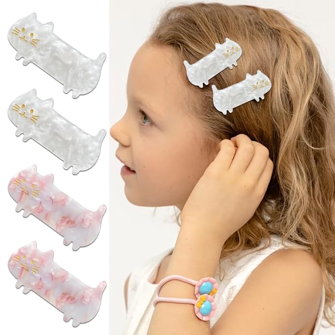 12 Pack Cat Hair Clips for Girls Thin Hair Cute Small Duckbill Clip Barrettes Birthday Party Hairpins Fashion Cat Hair Styling Accessories for Women Girls (6 Styles)