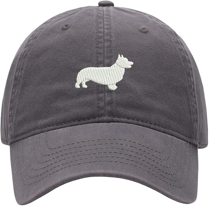 Baseball Cap Men Corgi Dog Embroidered Washed Cotton Dog Hat Baseball Caps