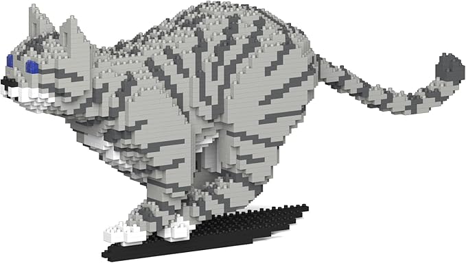 JEKCA Cat 18S-M03 | Tabby Cat Plastic Building Blocks | Age 14+