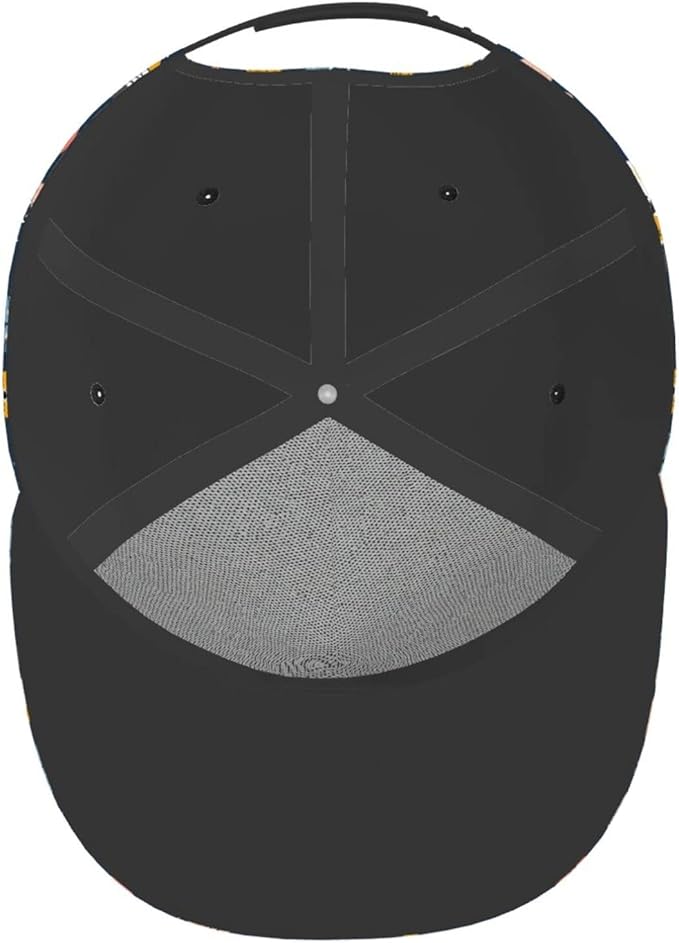 Cute Funny Cat Baseball Cap for Women Men Adjustable Flat Brim Cap Summer Baseball Sun Hats for Travel Hiking