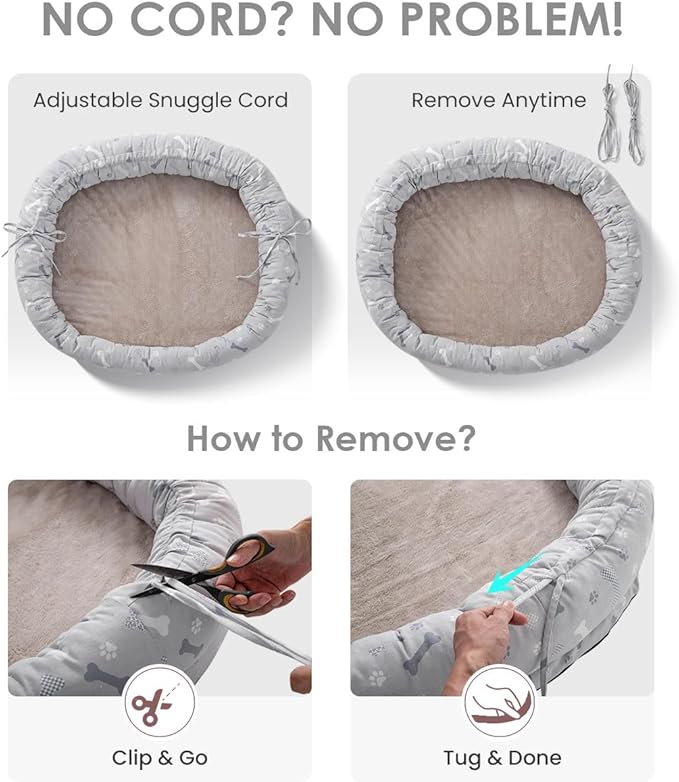 Orthopedic Dog Bed for Large Dogs, Pet Sofa Bed with Egg Crate Foam, 4-Sided Bolster, Removable Washable Cover & Anti-Slip Bottom, X-Large Beige Bone