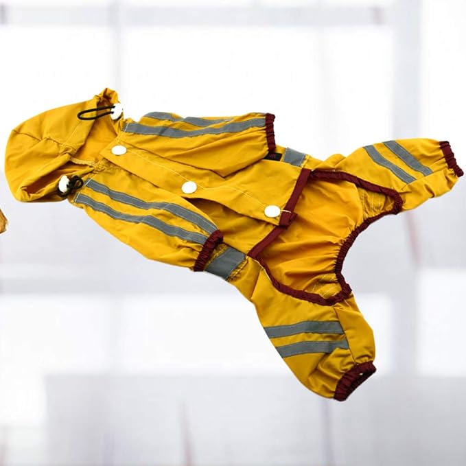 PVC Dog Raincoat Single- Layer Puppy Rain Coat Waterproof Breathable Pet Cat Small Dog Rainwear (Yellow,) Cute Dog Apparel Accessories