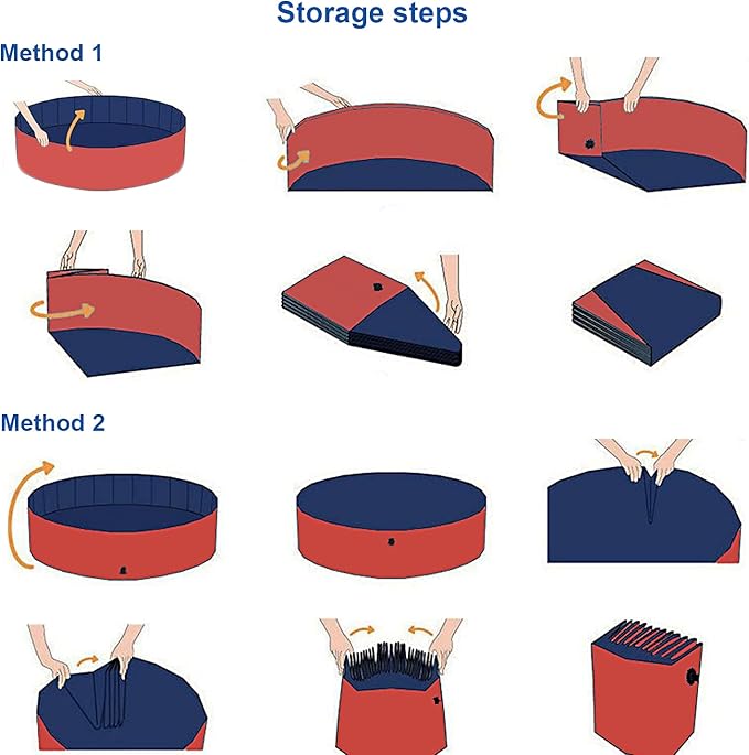 Foldable Pet Dog Kids Swimming Pool(40'' x 12''),Plastic Anti-Slip PVC Bathing Tub Swimming Pool Durable Fiberboard Kiddie Pool Red