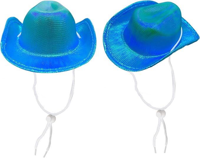 Dog Cowboy Hat Cat Cowboy Hat Pet Cowboy Costume Mini Cowboy Hat for Dogs Cat Holiday Halloween Pet Party Decoration (Blue-style2, Small)