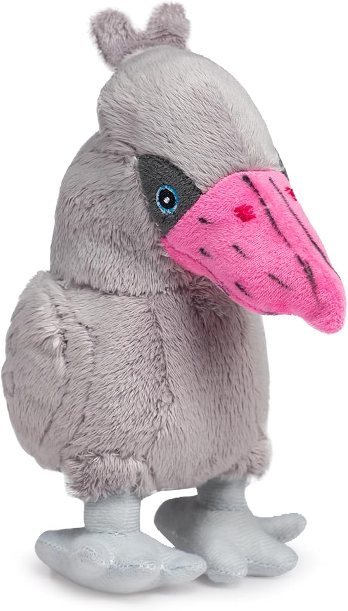 Hollypet Squeaky Plush Stuffed Durable Dog Toys, Cute Puppy Chew Toys for Small, Medium and Large Breed Dogs, Shoebill, Light Gray