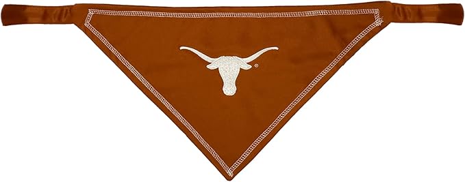 Pets First NCAA Texas Longhorns Tie Bandana, Small/Medium. Dog Bandana Scarf Bib for Pet Cat Dog. The Ultimate Game-Day, Party Bandana (TX-3550-S-M)