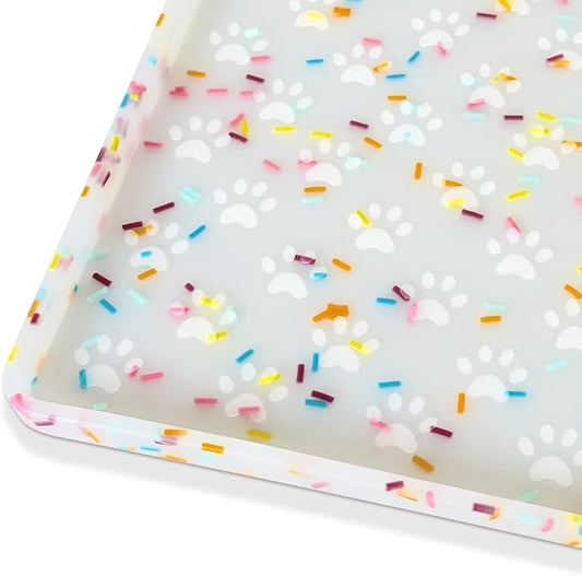 Ptlom Dog Food Mat Anti-Slip Dog Bowl Mats for Food and Water, Waterproof Pet Placemat Prevents Messy Spill to Floor, Silicone Puppy Feeding Tray for Small, Medium and Large Dogs Cats