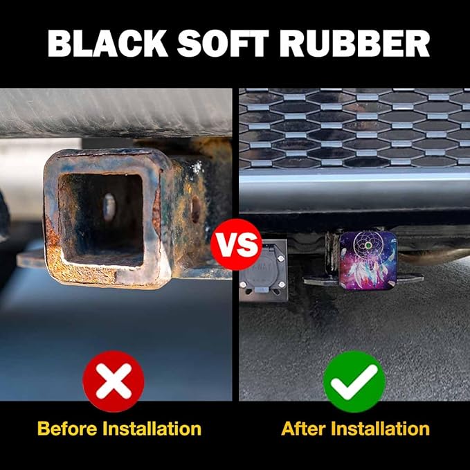 Tow Hitch Covers Dream Catcher, Colorful Galaxy Space Feather Dreamcatcher Auto 2 Inch Trailer Hitch Cover Plug Cap Insert Receiver Tube Hitch Covers for Most Cars Trucks SUVs