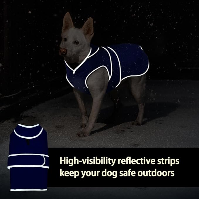 MIGOHI Warm Dog Coat Winter Dog Jacket,Waterproof Cold Weather Coats for Dogs,Fleece Jacket for Small Medium Large Dogs,Reflective Thick Fleece Vest with Leash Hole