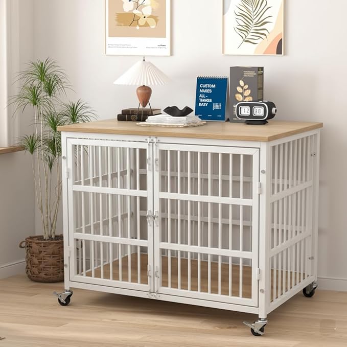 48"/42"/33" Dog Crate Furniture, Heavy Duty Dog Kennel Indoor for Large Dogs, Escape-Proof and Chew-Proof Wooden Dog Cage for high Anxiety Dog, Decorate House as TV Stand, End Table