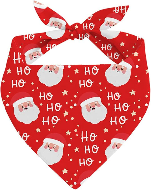 Dog Bandanas, Christmas Dog Bandanas, Santa Christmas Pet Bandana, Holiday Bandana for Small Medium Dogs, Pet Triangle Scarf
