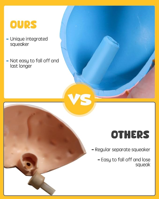 SCHITEC Dog Squeaky Toy Balls, Puppy Tennis Balls for Fetch Play, Interactive Latex Squeak Pet Toy for Puppies Mini Breed Small Dogs