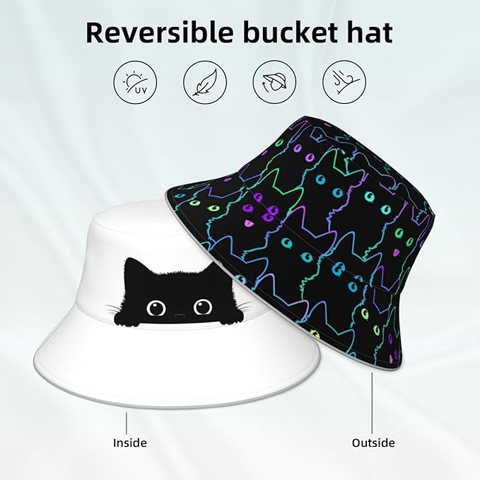 Psychedelic Bucket Hat Fisherman Cap for Women Men, Trippy Art Casual Travel Beach Sun Hats for Summer