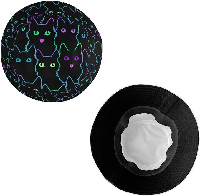 Psychedelic Bucket Hat Fisherman Cap for Women Men, Trippy Art Casual Travel Beach Sun Hats for Summer