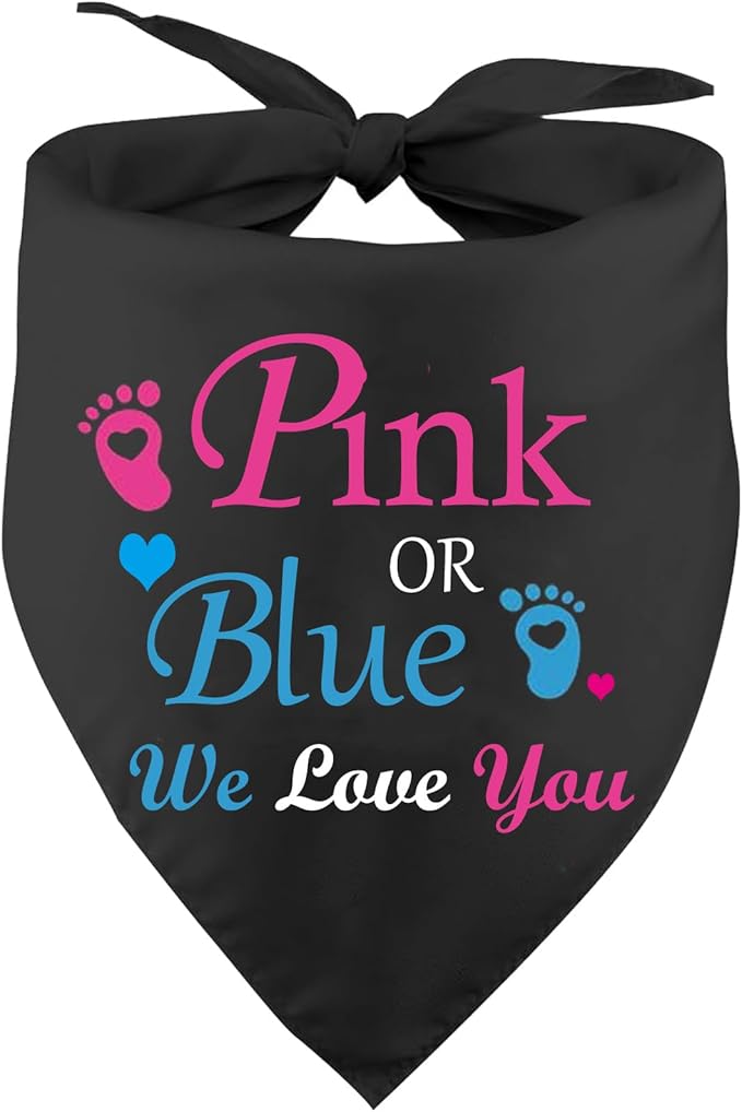 Pink or Blue? We Love You Gender Reveal Dog Bandana, Pregnancy Announcement, Pets Prop Party Supplies, Dog Accessories