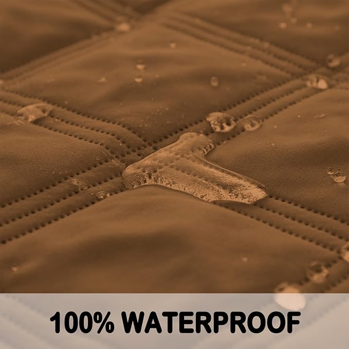 fuguitex Waterproof Dog Blanket Reversible for Small Dogs Resistant Leakproof Washable Couch Cushion Bed Protector Cover for Indoor Furniture Pet Friendly（40"*50",Brown+Brown