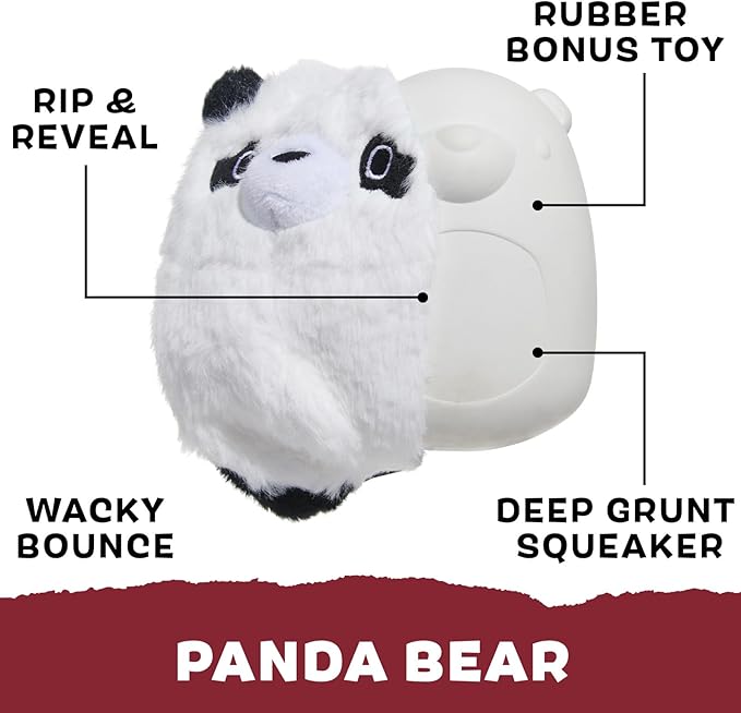 Barkbox Super Chewer Tough Dog Chew Toys for Aggressive Chewers, Plush 2 Toys in 1 (Panda - Large)