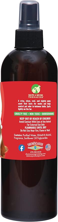 Showseason Animal Products Bath & Brush Therapies Snowfall Dog Cologne 12.5 oz | Dog Perfume Long Lasting | Deodorizing Spray