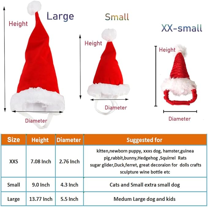 ANIAC Adjustable 3D Christmas Dog Santa Hat for Medium to Large Dogs Pet Dog Santa Costume…