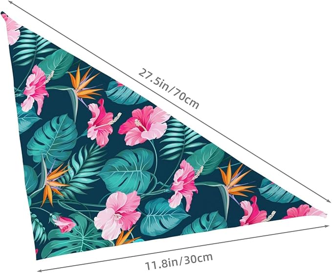 Hawaii Hawaiian Flower Leaf Dog Bandana Scarf Triangle Bibs Pet Accessories Cat Kerchief