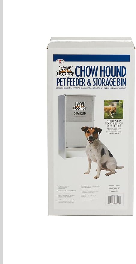 Pet Lodge® Automatic Dog Feeder | Chow Hound Outdoor Pet Feeder | Tough Galvanized Steel | Made in USA (12 Pound)
