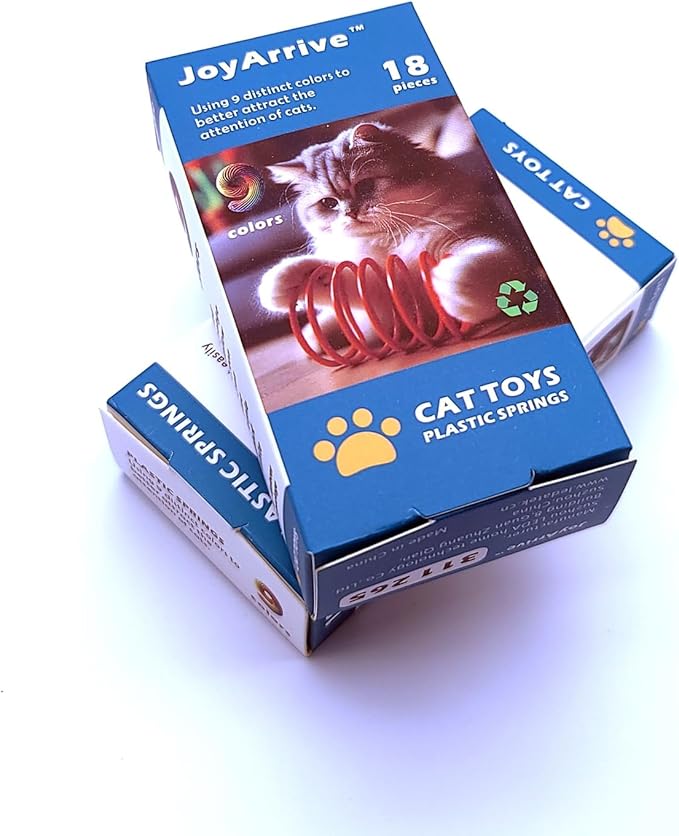 9 Colors Cat Spring Toy, Colorful Springs Self-Play Cat Toys for Indoor Cats,Interactive Cat Toy, Cat Kittens Spiral Coil Springs for Swatting,Biting,Hunting,Pouncing 72PCS