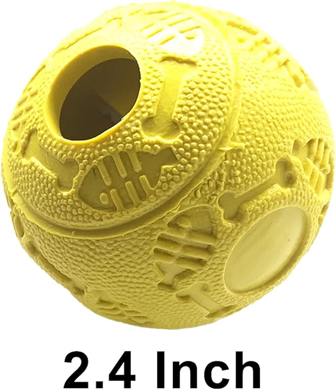 Jalousie Dog Puzzle Balls Dog Treat Dispensing Balls Non-Toxic Natural Rubber Dog Chew Toys for Puppy Pet Dog Teething Puzzle Playing Treat Dispenser Rope Balls (Small 2 Pack Treat Ball)