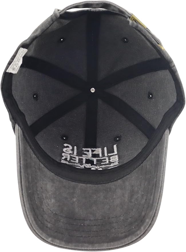 Life is Better with Dogs Hat for Men Women, Funny Adjustable Embroidered Animal Gifts Baseball Cap