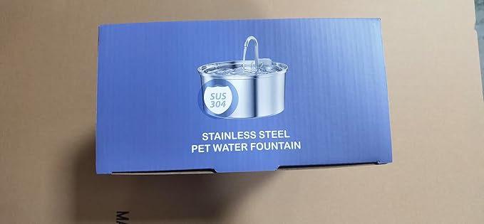 Cat Water Fountain Stainless Steel: Cat Fountain for Drinking - Automatic Pet Water Fountain for Cats Inside - 3.2L Dog Water Dispenser Cat Drinking Supplies Metal Kitty Spout Animal Waterer Bowl