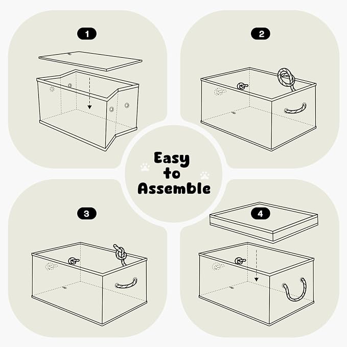 Dog Toy Basket with Lid, Collapsible Storage Bin for Dog Toys, Green