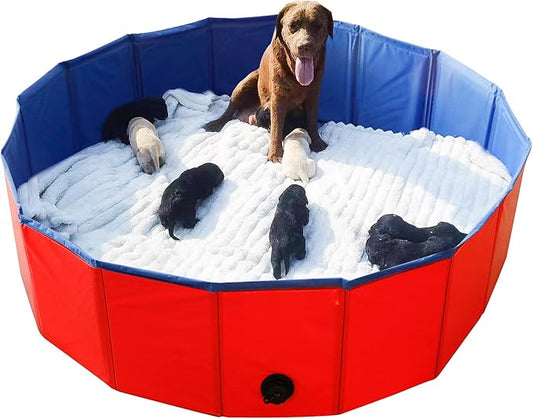 Artilife Foldable Dog Bath Pool - Portable Whelping Box for Puppies & Dogs (47" Dia.x12" H(120x30cm))