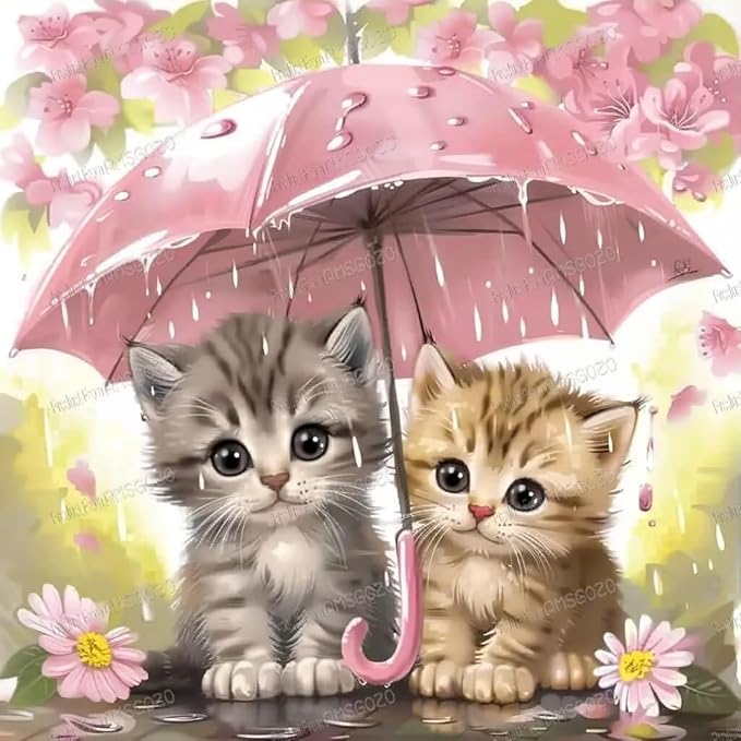500 Piece Wooden Puzzles for Adults- Rainy Kitten - Leisure Gift for All - Best Gift for Birthday Party - Stress-Free Starter Puzzle for Adults Beginners