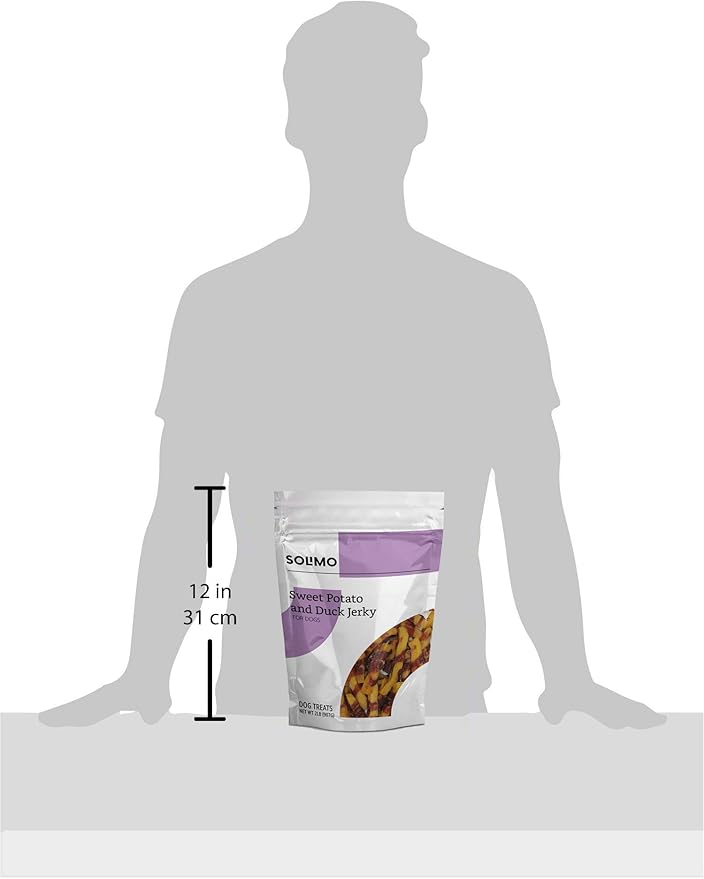 Amazon Brand - Solimo Sweet Potato & Duck Jerky Dog Treats, 2 pounds