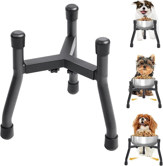 Elevated Dog Bowls [ 1 Pack ], Adjustable Metal Raised Raised Dog Bowl Stand for Medium & Large Dogs, Adjustable Wide 6.3"-10.2",3 Height Adjustment(Bowl Not Included)