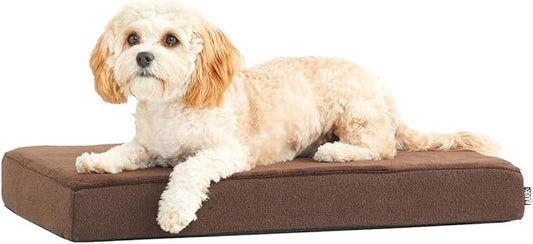 Barkbox Orthopedic Dog Bed | Comfortable Memory Foam Mattress for Joint Relief | Head and Neck Support Waterproof with Non Skid Bottom | Calming Durable Bed with Washable Cover | Small, Espresso