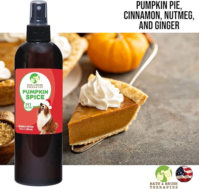 Showseason Animal Products Bath & Brush Therapies® Pumpkin Spice Pet Cologne 12.5 oz For Dogs | Long-Lasting Odor Eliminator | Cruelty-Free | Paraben-Free | Biodegradable | Made in USA