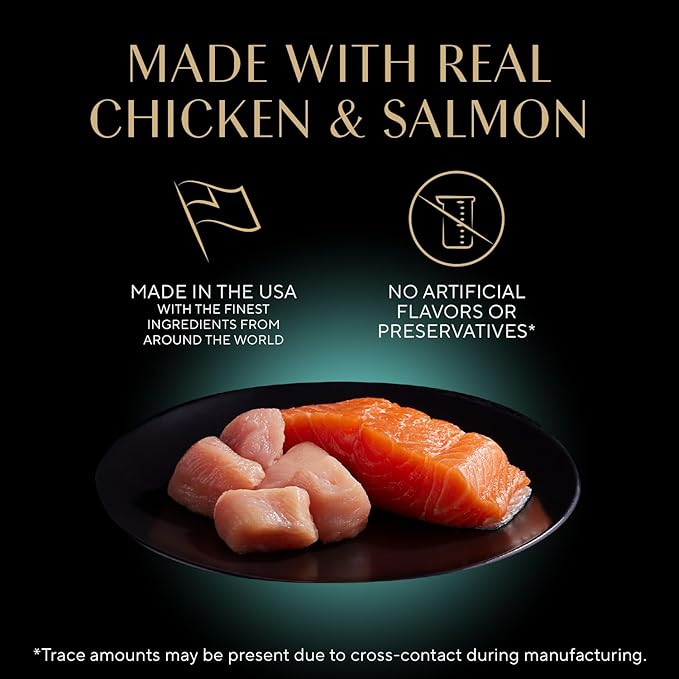 Sheba Perfect Portions Wet Cat Food Pate Savory Chicken Entree and with Sustainable Salmon Variety Pack, 2.6 oz. Twin-Pack Trays (6 Count, 12 Servings) (Pack of 2)