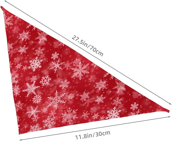 Christmas Snowflake Red Dog Bandana Scarf Triangle Bibs Pet Accessories Cat Kerchief
